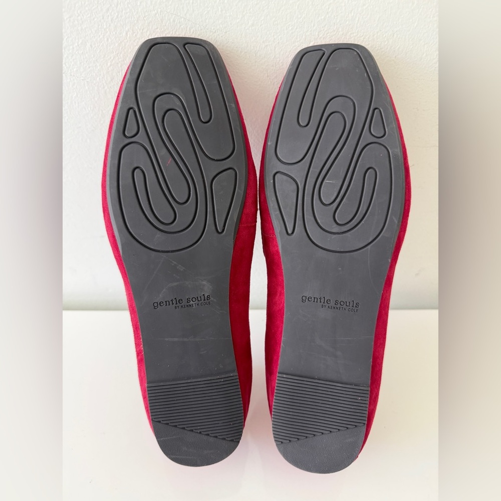 GENTLE SOULS By KENNETH COLE Sophie Slip-On Suede Flat Loafers Shoes 9 Red - Picture 6 of 7